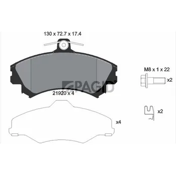 Brzdová destička Sada brzdových destiček, kotoučová brzda PAGID T1564N