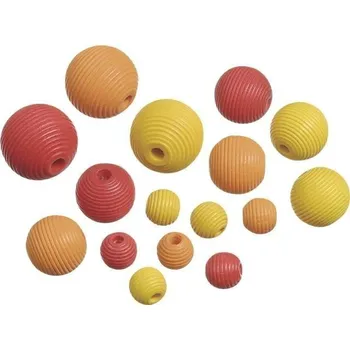 Výtvarná sada Dřevěné korálky mix - žlutá, oranžová, červená 20 ks