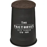 Atmosphera Kovový čalouněný taburet 33,5 x 47 cm hnědý/černý