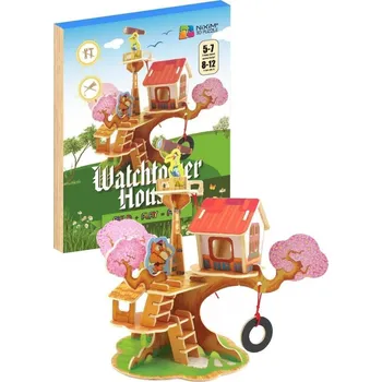 3D puzzle NiXiM Dřevěné 3D puzzle - Domeček Rozhledna