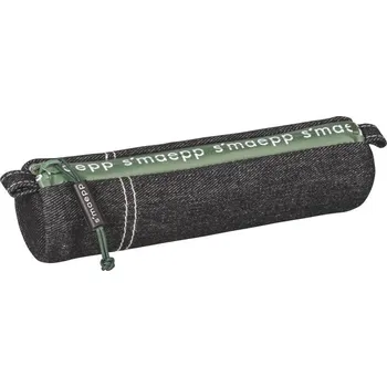 Penál Brunnen pouzdro na tužky - černá džínovina s nápisem