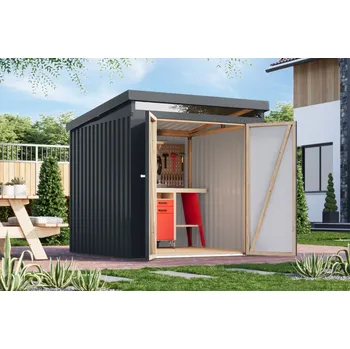 Zahradní domek KARIBU HOLZTECHNIK plechový domek KARIBU IRIDIUM 2 (48395) antracit LG4803