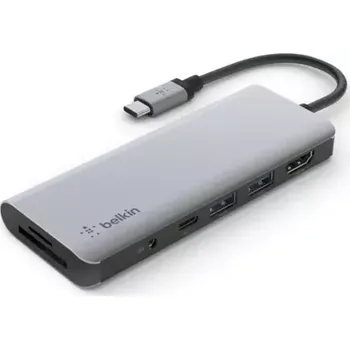 Notebook Belkin USB-C 7v1 Multiport Hub šedá (AVC009btSGY)