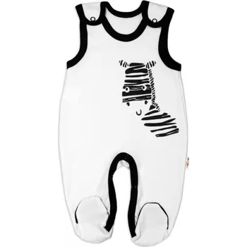 Kojenecký body Baby Nellys Kojenecké bavlněné dupačky Baby Nellys, Zebra - bílé | Velikost koj. oblečení: 50 (0-1m)