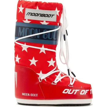 Dámská zimní obuv Moon Boot Icon Retrobiker White Stars červené