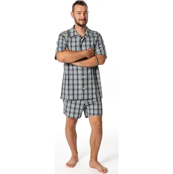 Pánské pyžamo LUIZ Pánské pyžamo Tomáš 5320 - krátké, letní, na knoflíky Velikost: 60