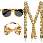 R-Kontakt.cz Sada doplňků brýle kšandy motýlek zlatá