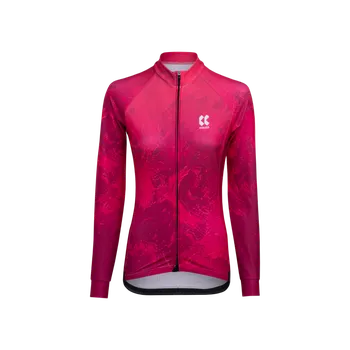 cyklistický dres KALAS MOTION Z6 | Cyklistický dres dlouhý rukáv | Berry Red | DÁMSKÝ | Velikost: 2/S