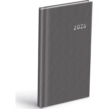 Diář MFP Paper Diář 90x170mm Týdenní 2026 Československé Tmavě Šedý