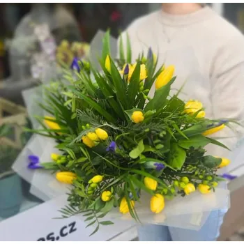 umělá květina Žluto modrá kytice