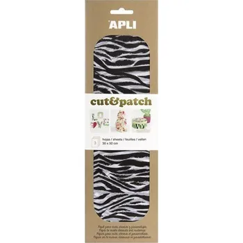 APLI Cut&Patch papír 30 x 50 cm - Zebra 3 ks