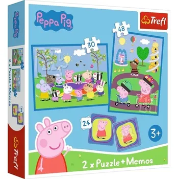 Dětské zboží Trefl Puzzle Šťastné chvíle s prasátkem Pepinou / 30+48 dílků+pexeso