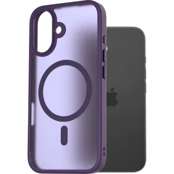 Pouzdro na mobilní telefon AlzaGuard Matte Case Compatible with Magsafe pro iPhone 16 tmavě fialový