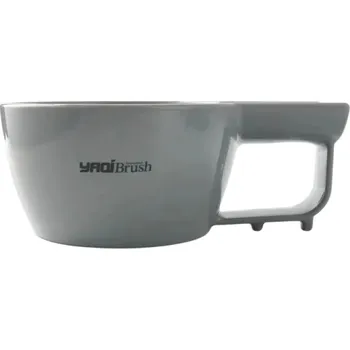 Kadeřnické nůžky Miska na holení plastová 13 x 9,5 cm Nádoba na míchání pěny a mýdla s odkládací plochou pro štětku Holicí miska pro domácí použití šedá