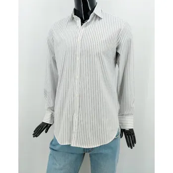 Pánská košile Carnet De Vol Pánská košile s proužky, bílá Velikosti XS-XXL: S Nové