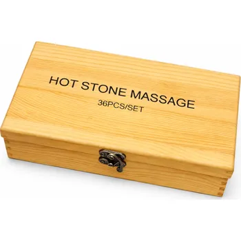 Masáž TEJPY.cz Sada 60 lávových kamenů v dřevěné krabičce