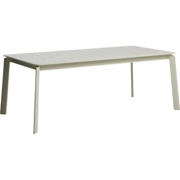 Zahradní stůl Kave Home Krémový hliníkový rozkládací zahradní stůl Brela 205/287 x 100 cm
