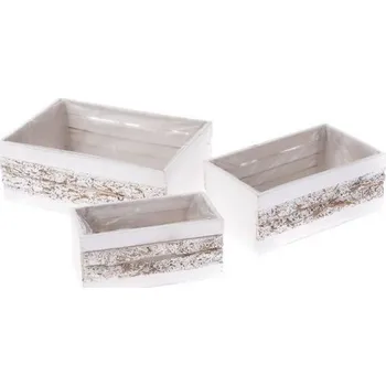 Obal na květináč Dřevěný obal na květináč - sada 3ks