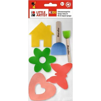 Marabu KiDS Sponge set (4x razítkovací houbička, 2x pěnový štětec)