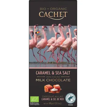 Cukrovinka Tabulková čokoláda Cachet - BIO mléčná s karamelem a mořskou solí, 90 G