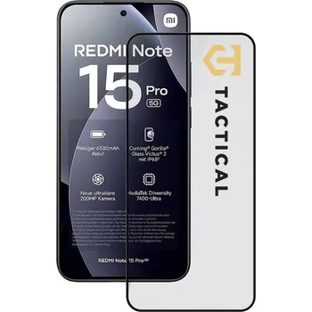 Tactical Glass Shield 5D sklo pro Xiaomi Redmi Note 15 Pro 5G černé