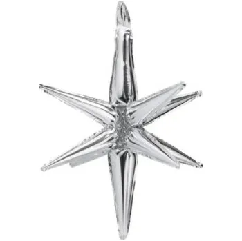 Balónek Hvězda 3D stříbrná 50cm - fóliový balónek