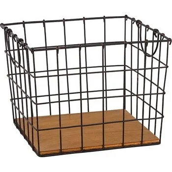 Odpadkový koš Antic Line Drátěný koš s dřevěným dnem 21,5 x 17 cm