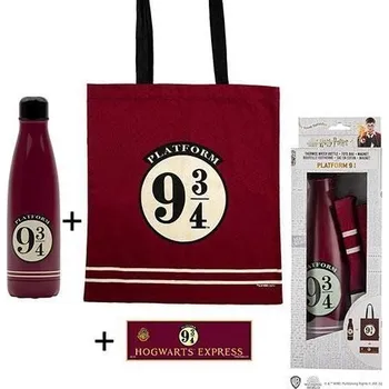 Dekorativní magnet Harry Potter Dárkový set - Nástupiště 9 a 3/4 (taška, láhev, magnet)