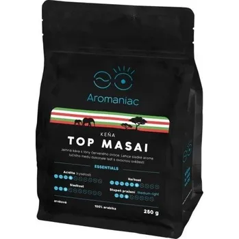 Káva Čerstvá Káva Aromaniac Čerstvě pražená Káva Keňa Top Masai mletá 250g