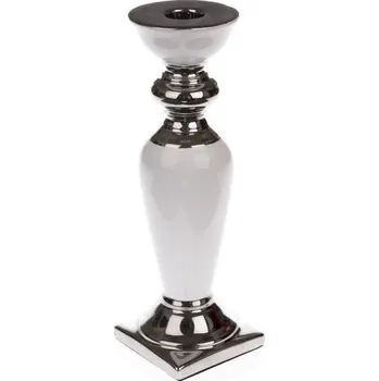 Svícen Porcelánový svícen-postříbřeno