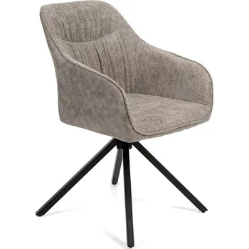 Jídelní židle Otočná jídelní židle ROSBEL, šedá látka/kov + vyzvednutí ZDARMA