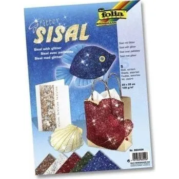 Folia Sisalový papír se třpytkami 23 x 33 cm