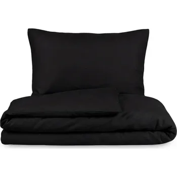 Povlečení Kvalitex Bavlněné povlečení černé 1+2, 220x200, 70x90cm