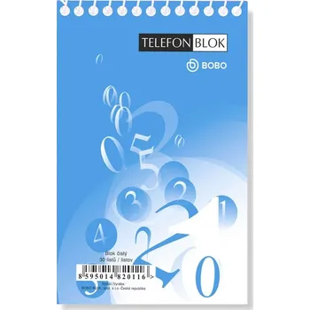 Dětské zboží Blok k telefonu s horní spirálou A7, čistý, 30 listů