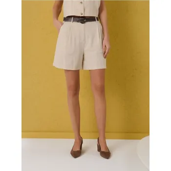 Sinsay - Kraťasy s viskózou a příměsí lnu - béžová - 166HC-02M - 166HC-02M-L