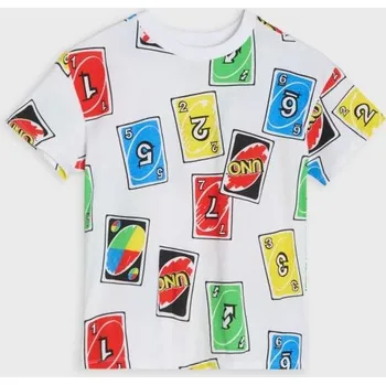 Sinsay - Bavlněné vzorované tričko UNO - bílá - 226HG-00X - 226HG-00X-122