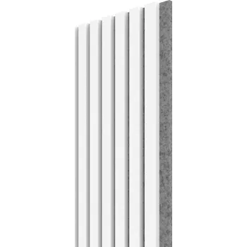 Obklad VZOREK - WALL CONCEPT akustický panel bílá, šedý filc + MDF, 240x135x21 mm