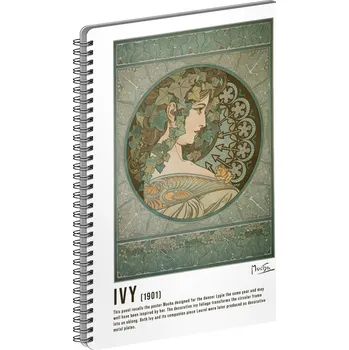 Blok Spirálový blok Alfons Mucha - Ivy, linkovaný