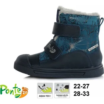 Chlapecké polobotky Zimní obuv Ponte DA07-3-467A , Royal Blue - modré,lesk Velikost: 30
