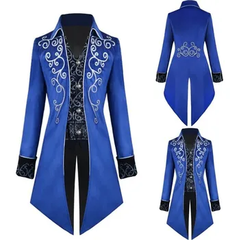 Pánský kabát Pánský plášť TTOKGZG modrý vel . XXXL