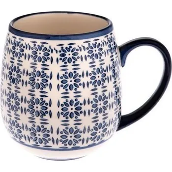 Hrnek keramický s modrým vzorem 390 ml