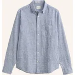 Gant Pánská Košile Regular Fit S Lnem, tmavě modrá, 38