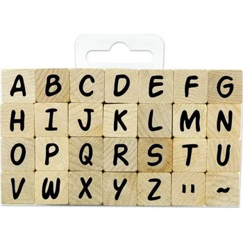Výtvárné potřeby Dřevěné razítko Aladine - Abeceda 1,8 cm / sada 28 ks