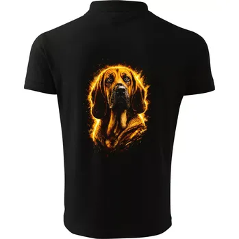 Pánská košile Obrázek polotón bloodhound - Polokošile pánská Pique Polo 203 - 5XL ( Černá )