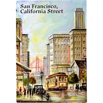 Dekorativní magnet Valdeig Magnet San Francisco California Street USA 8 x 5,5 cm