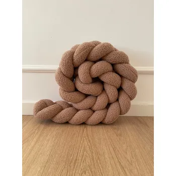 mantinel do postýlky Ochranný mantinel do postýlky - Pletený cop - Bouclé Karamel 200cm