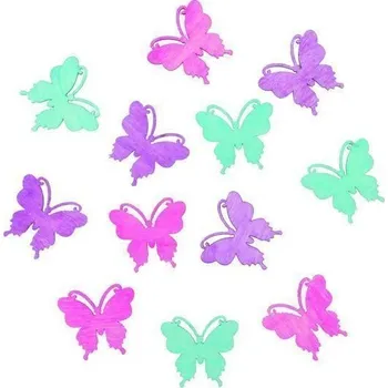 Výtvárné potřeby Dřevěné výseky 4cm - motýli fialový mix 12ks