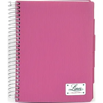 Sešit Kroužkový sešit Lines A6, 150l, růžový