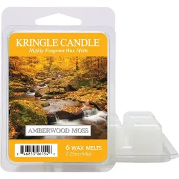 Vůně do bytu Kringle Candle – vonný vosk Amberwood Moss, 64 g