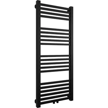 Radiátor CERANO - Koupelnový radiátor Franko - středové připojení 50mm - 392W - černá matná - 1200x500 mm